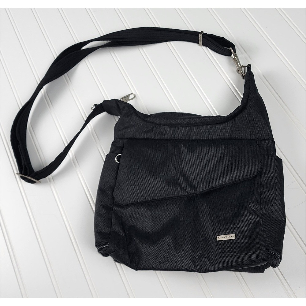 Travelon Crossbody Bag Unisex Black Anti-Theft RFID Travel Messenger Bag -NWOT
